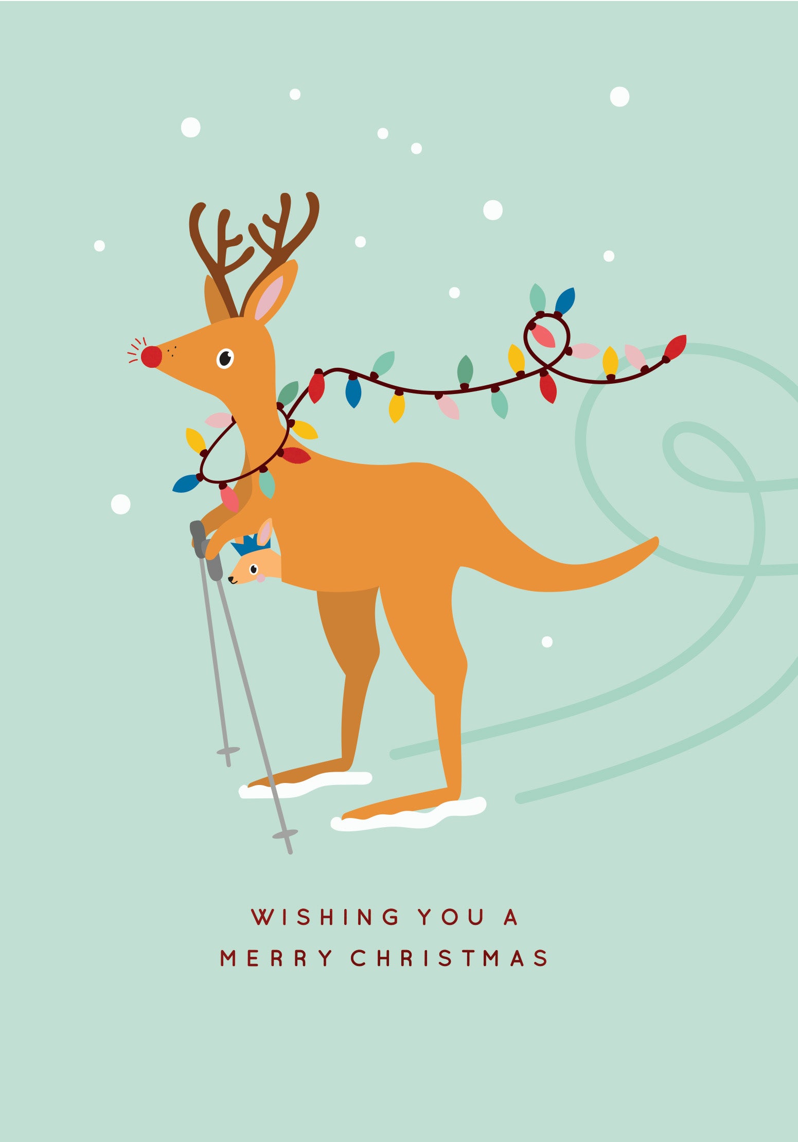 Christmas 23 Greeting Card - Christmas Kangaroo